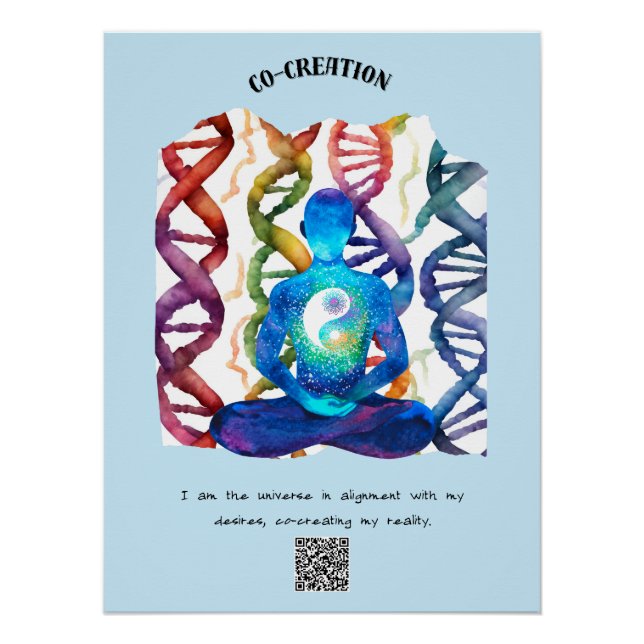 Póster Alineado con el Universo: co-creando mi realidad (Anverso)