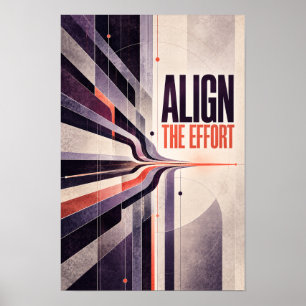 Póster Alinear el Esfuerzo Tipografía Ejecutiva Moderna E