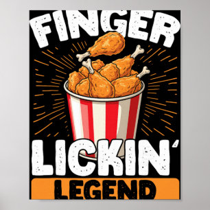 Póster Alitas de pollo frito Lickin Legend Pollo Frito L