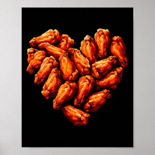 Póster Alitas De Pollo Son Mi Corazón De San Valentín Div