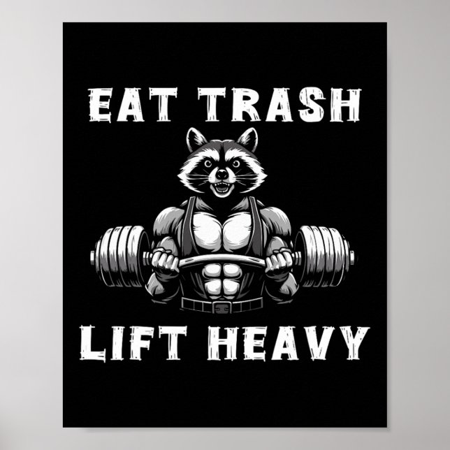 Póster Aliviar Racoon Pesado Levante De La Basura De Come (Frente)