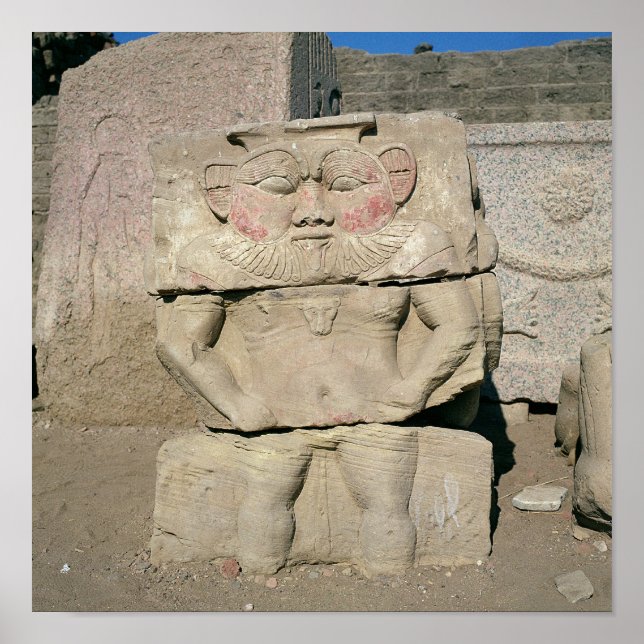 Póster Alivio del dios de la familia egipcia, Bes (Frente)