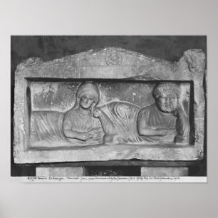 Póster Alivio funerario de un par, del Palmyra, Siria