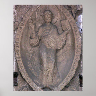 Póster Alivio que representa a Cristo en un mandorla, del