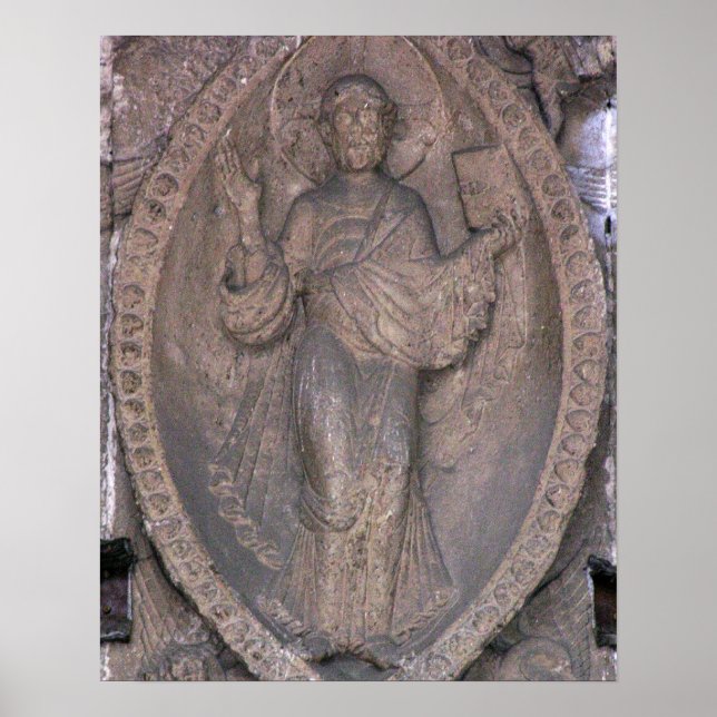 Póster Alivio representando a Cristo en un mandorla, del  (Frente)
