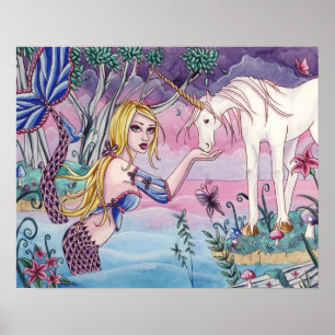 Póster Aliya - Sirena y Poster Unicornio