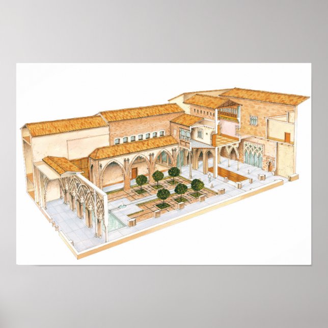 Póster Aljaferia. Zaragoza Spain. Islamic palace. (Frente)