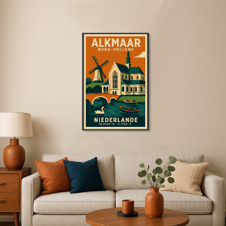 Póster Alkmaar Nord Holland Niederlande Reiseplakat