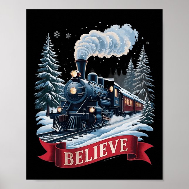 Póster All Aboard Polar Express Christmas North Pole Xmas (Frente)