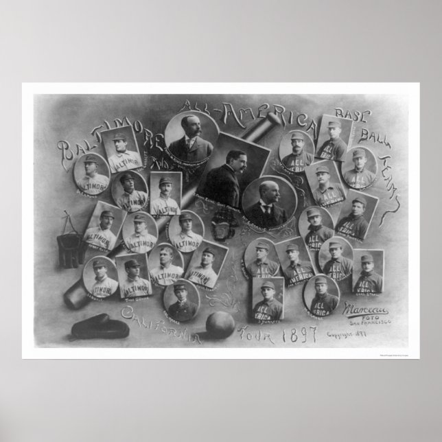 Póster All America Baseball Tour 1897 (Frente)