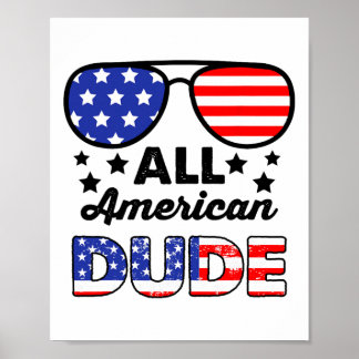 Póster All American Dude 4 De Julio Niños Patrióticos