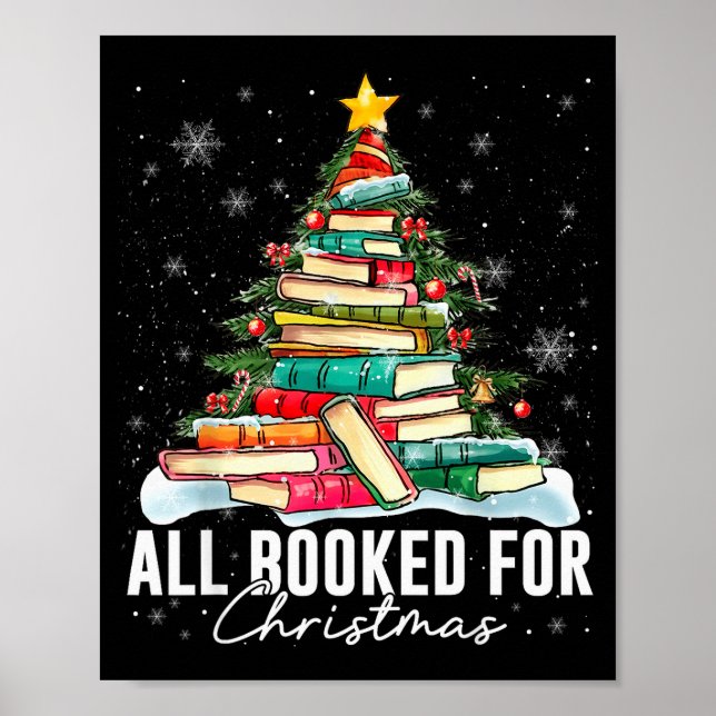 Póster All Booked For Christmas Book Christmas Tree Light (Frente)