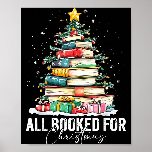Póster All Booked For Christmas Coquette Books Teacher Xm (Frente)