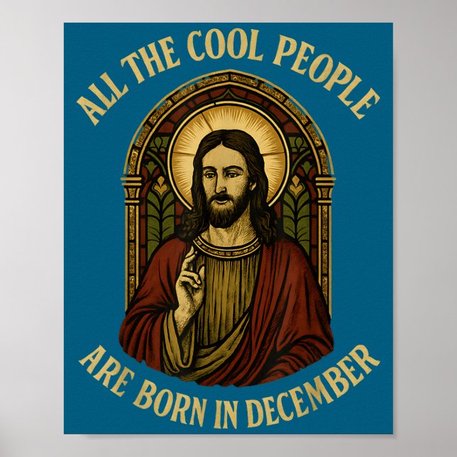 Póster All Cool People Are Born In December Birthday Chri (Frente)