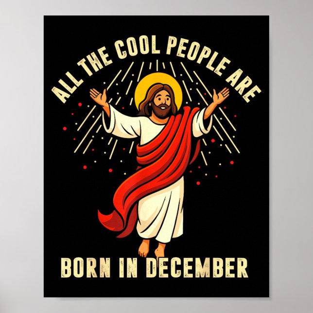 Póster All Cool People Are Born In December For Women Men (Frente)