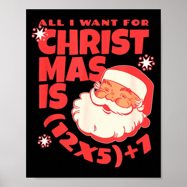 Póster All I Want For Christmas Is 6 7 _ 67 Math Problem  (Frente)