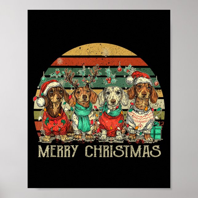 Póster All I Want For Christmas Is More Dachshunds Ugly X (Frente)