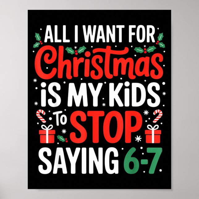 Póster All I Want For Christmas Is My Kids To Stop Saying (Frente)
