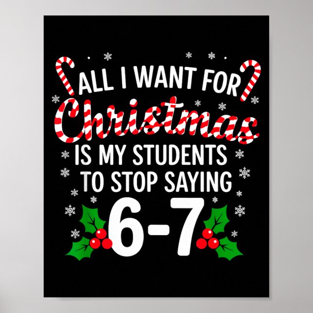 Póster All I Want For Christmas Is My Students To Stop Sa (Frente)