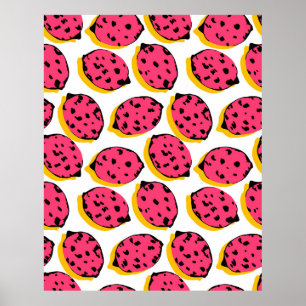 Póster all over lemon pattern vintageabstract, art, backg