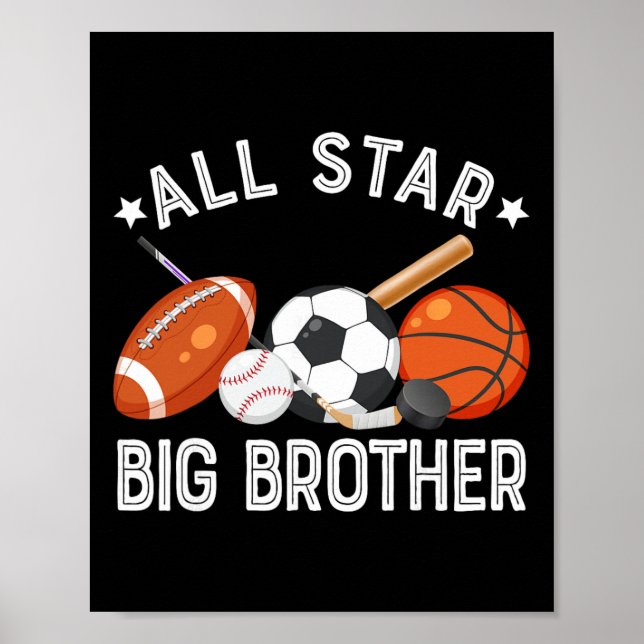 Póster All Star Big Brother Of The Birthday Sketll Soccer (Frente)