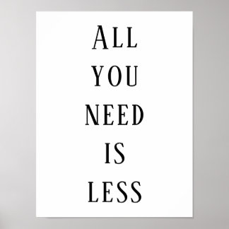 Póster All you need is less