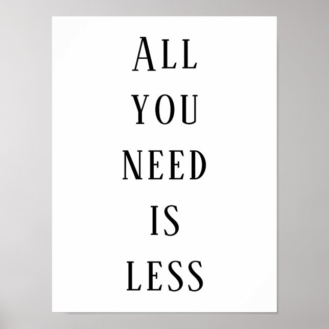 Póster All you need is less (Frente)