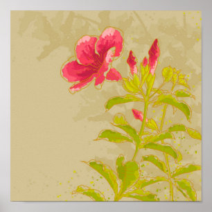 Póster Allamanda Flower On Toned Background