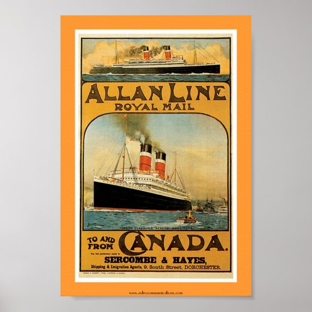 Póster Allan Line Steamship Poster (Frente)