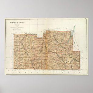 Póster Allegany, condados de Steuben
