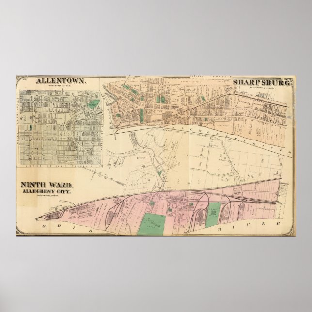 Póster Allegheny ward 9 Sharpsburg (Frente)