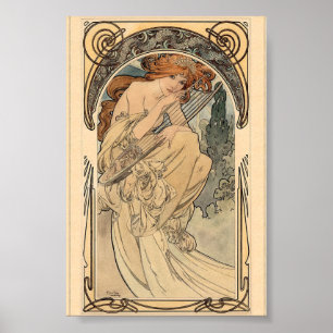 Póster Allegorie de la Musique por Alphonse Mucha T-Shirt