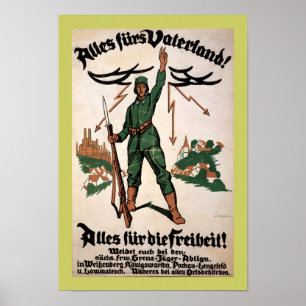 Póster Alles Furs Vaterland Poster WWI (frontera)