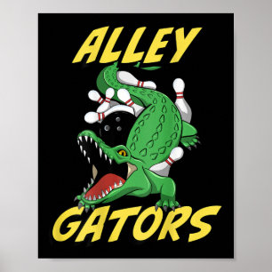 Póster Alley Gators Bowling Team Byckside Print Alligator