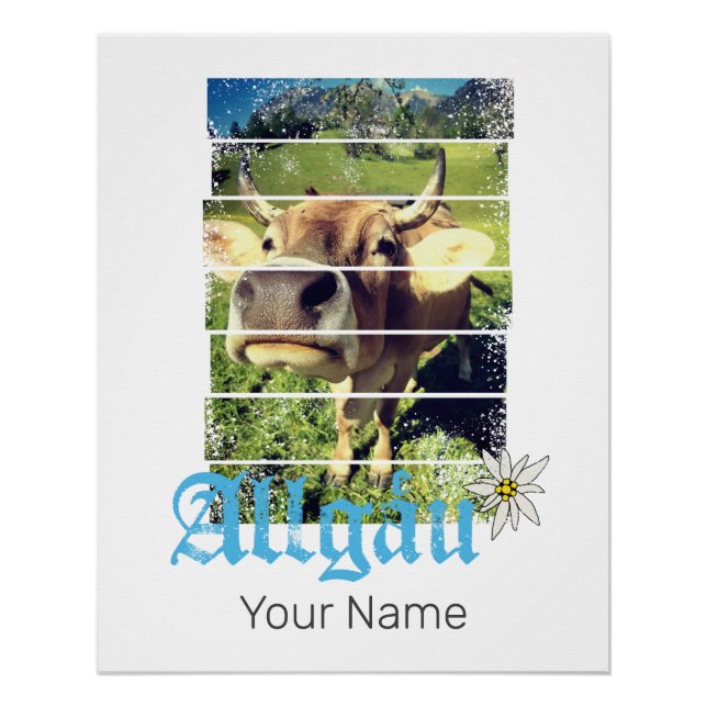 Póster Allgäu Alps Vintage Bavaria Alemania Souvenir (Anverso)