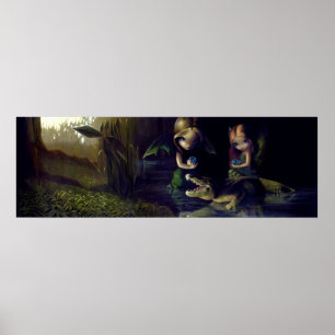 Póster Alligator Magic ART PRINT fantasía surrealismo