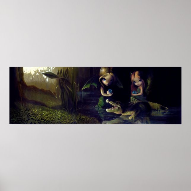 Póster Alligator Magic ART PRINT fantasía surrealismo (Frente)