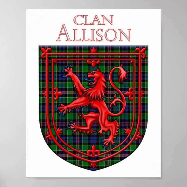 Póster Allison Tartan Scottish Plaid Lion Rampant (Frente)