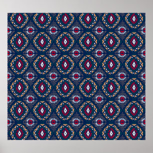 Póster Allure azteca: Elegancia tribal a rayas