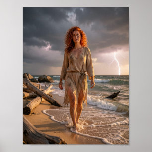 Póster Alma Resiliente Bajo la Tormenta Marina