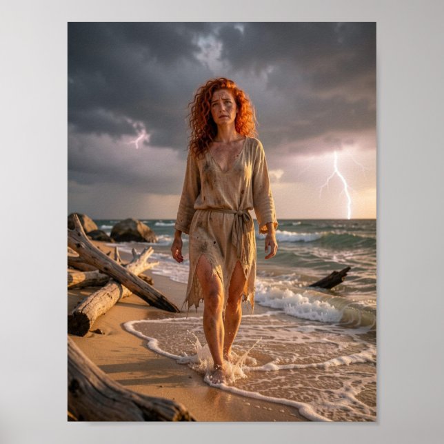 Póster Alma Resiliente Bajo la Tormenta Marina (Frente)