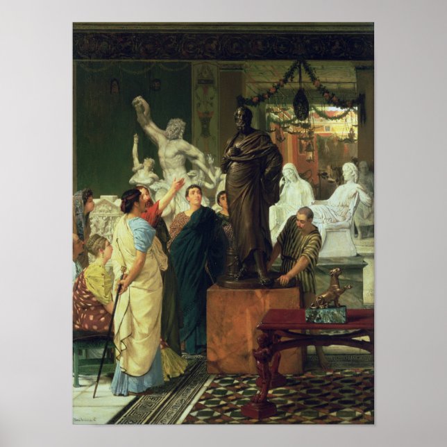 Póster Alma-Tadema | Distribuidor en estatuas (Frente)