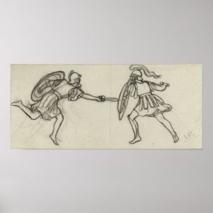 Póster Alma-Tadema - Dos Gimnasistas Combatientes Con Hel