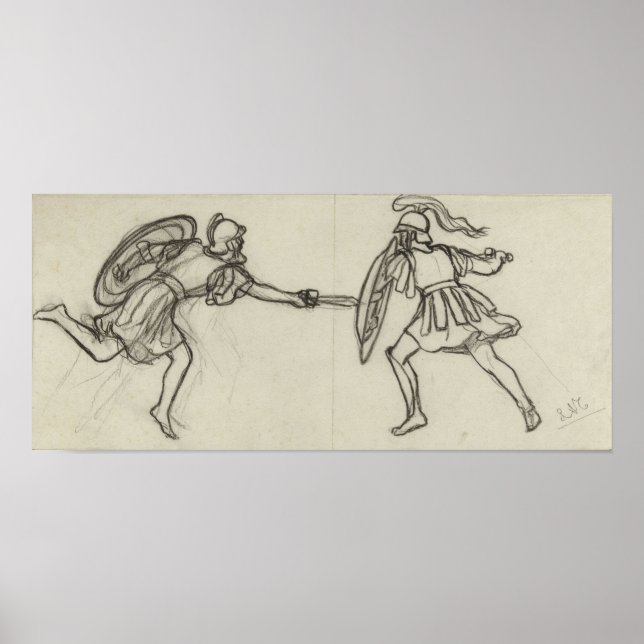 Póster Alma-Tadema - Dos Gimnasistas Combatientes Con Hel (Frente)
