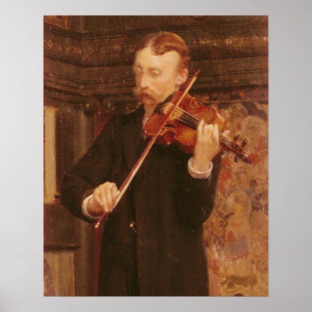 Póster Alma-Tadema | Maurice Sons tocando el violín (Frente)