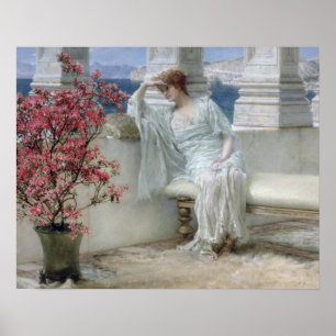 Póster Alma-Tadema Sus ojos están con sus pensamientos?