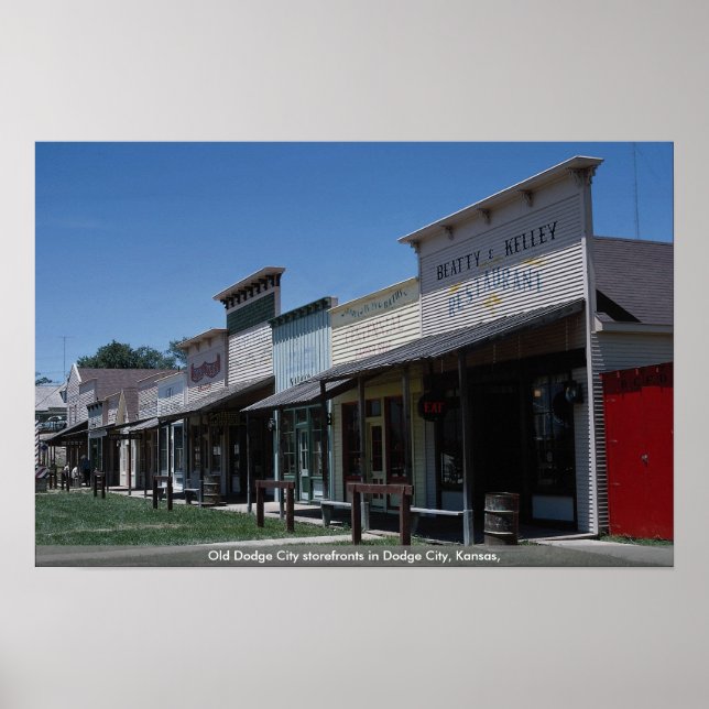 Póster Almacenes de Old Dodge City en Dodge City, Kansas, (Frente)