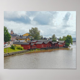 Póster Almacenes rojos, Porvoo, Finlandia