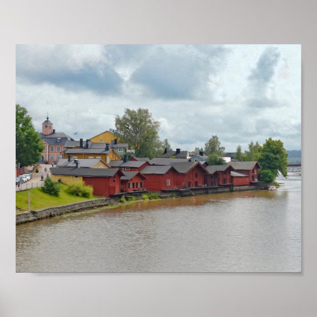 Póster Almacenes rojos, Porvoo, Finlandia (Frente)