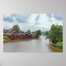 Póster Almacenes rojos, Porvoo, Finlandia